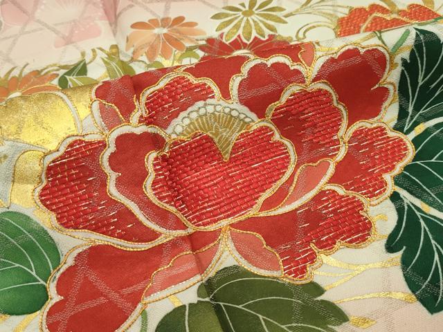 平和屋本店●極上 創業460年・千總 振袖 駒刺繍 草花文 暈し染め 金彩 高島屋扱い 逸品 CZAA1379s5