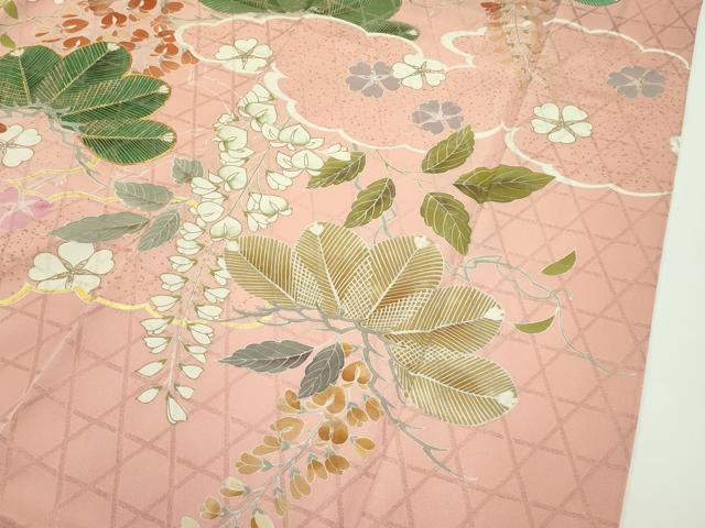 平和屋本店●極上 創業460年・千總 振袖 駒刺繍 草花文 暈し染め 金彩 高島屋扱い 逸品 CZAA1379s5