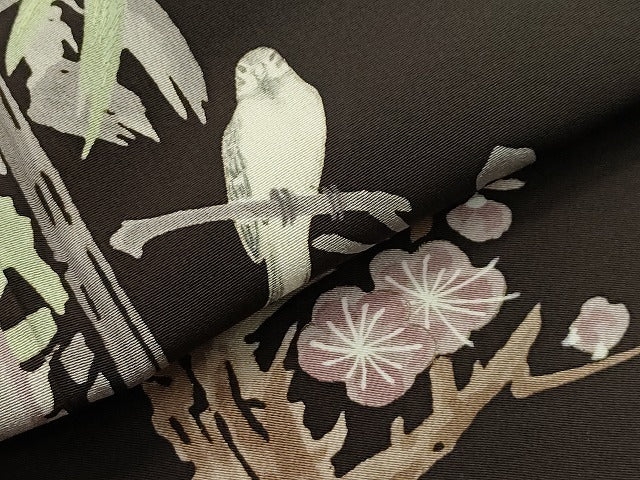 平和屋本店●極上 創業460年・千總 訪問着 刺繍 松竹梅 金彩 赤墨色地 高島屋扱い 逸品 CZAA1450s5