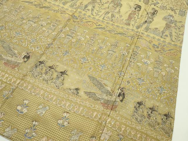 平和屋本店●極上 訪問着 総刺繍 スワトウ相良刺繍 エジプト壁画文様 逸品 CZAA1453s5