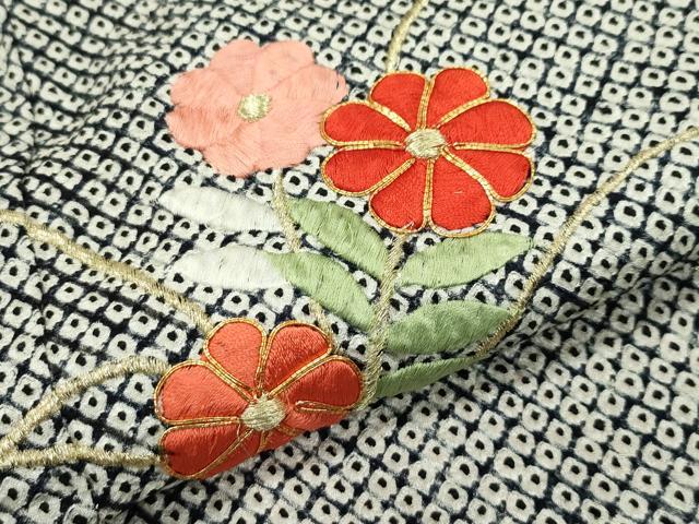 平和屋本店■極上 七五三 女の子 7歳 祝着 総絞り 総刺繍 熨斗草花文 金糸 逸品 CZAA1524s5