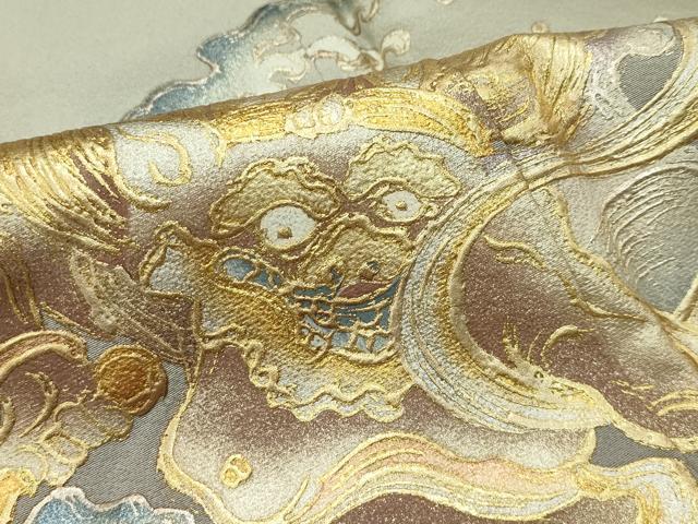 平和屋本店■極上 金彩友禅 卓越技能者・名工・和田光正 色留訪問着 風神雷神 金銀彩 白橡色地 逸品 CZAA1543s5