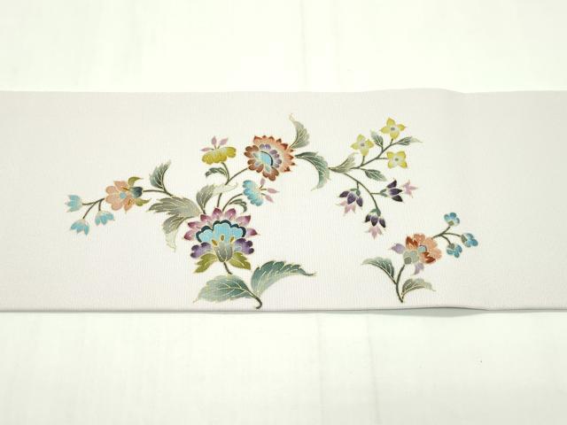 平和屋本店■極上 岡重謹製 OKAJIMA 九寸名古屋帯 象 更紗花文 金彩 逸品 未使用 CZAA1569s5