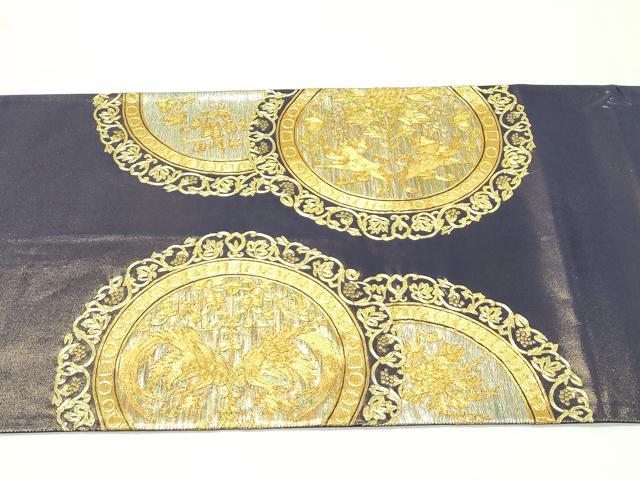 平和屋本店■極上 西陣 川島織物 太鼓柄袋帯 総刺繍 駒刺繍 手刺繍 連珠円文 共箱付き 逸品 CZAA1598s5