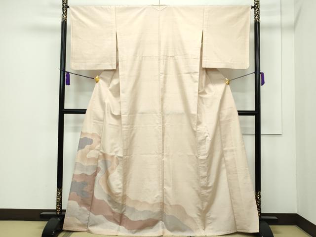 平和屋本店■極上 訪問着 単衣 紬地 道長文様 逸品 CZAA1623s5