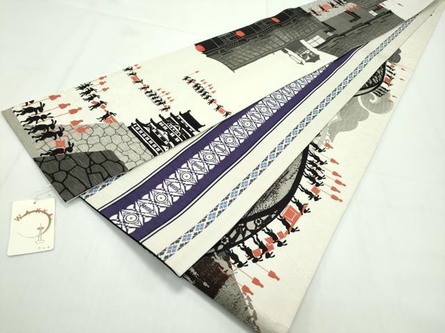 平和屋本店■極上 両面 半幅帯 WAKKA ワッカ うさぎ 遊禅庵 逸品 未使用 CZAA1650s5