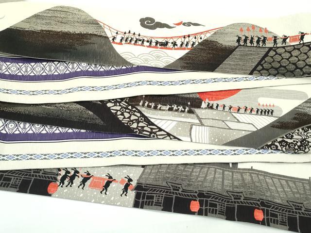平和屋本店■極上 両面 半幅帯 WAKKA ワッカ うさぎ 遊禅庵 逸品 未使用 CZAA1650s5