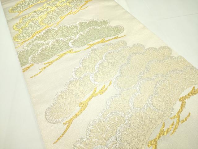 平和屋本店■極上 西陣 川島織物 六通柄 本袋帯 松 金銀糸 逸品 CZAA1704s5