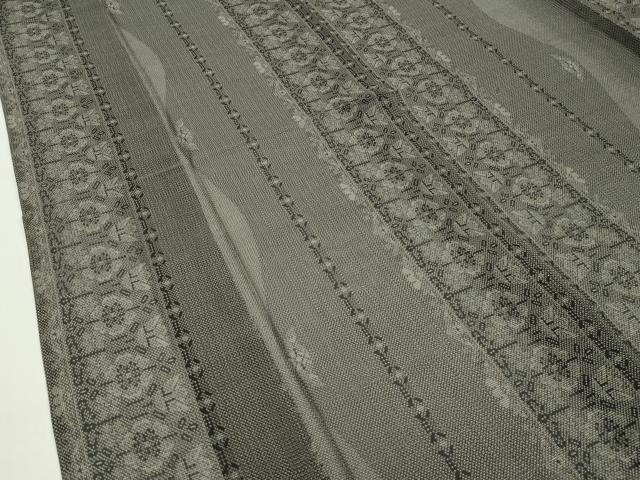 平和屋本店■極上 夏物 本場大島紬 夏大島 泥染め 9マルキ 白新染織謹製 証紙付き 逸品 CZAA1727s5