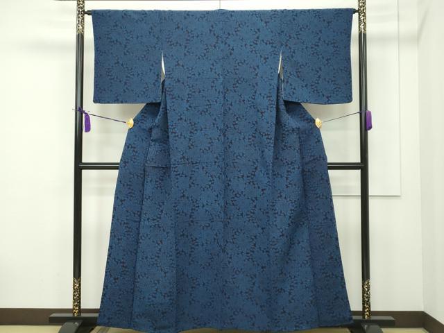 平和屋本店■極上 浦野理一 型染 小紋 花尽くし 鬼しぼ縮緬 逸品 CZAA1735s5