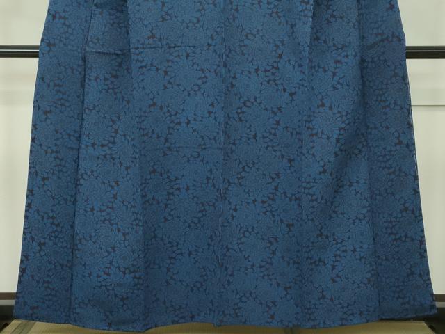 平和屋本店■極上 浦野理一 型染 小紋 花尽くし 鬼しぼ縮緬 逸品 CZAA1735s5