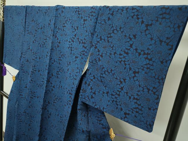 平和屋本店■極上 浦野理一 型染 小紋 花尽くし 鬼しぼ縮緬 逸品 CZAA1735s5