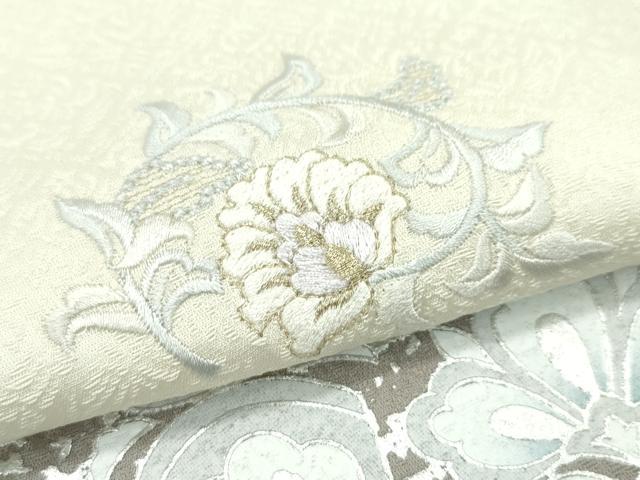 平和屋本店■極上 訪問着・袋帯セット 刺繍 花唐草文 暈し染め 銀彩 逸品 CZAA1741s5