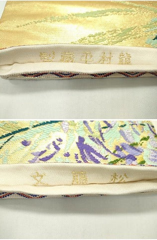 平和屋本店■最高級 龍村平蔵製 六通柄 本袋帯 唐織 松藤文 金銀糸 高島屋扱い 共箱付き 逸品 CZAA1767s5