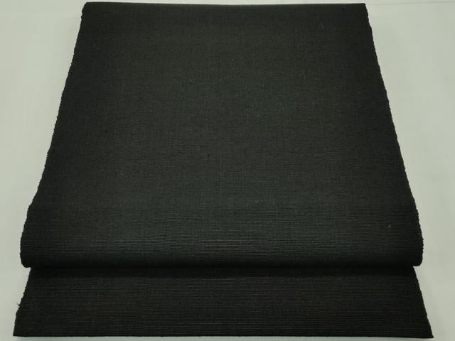 平和屋本店●極上 本場結城紬地 重要無形文化財 八寸名古屋帯 黒地 証紙付き 逸品 CZAA1777s5