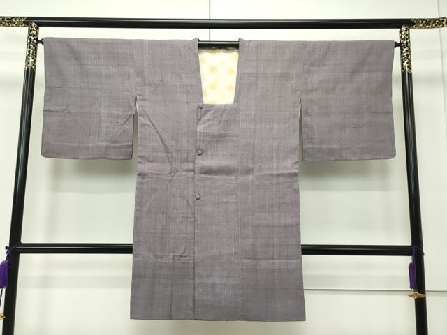 平和屋本店■極上 浦野理一 経節紬 道行コート ロング丈 鳩羽鼠色 逸品 CZAA1809s5