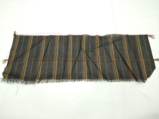 平和屋本店*希少 夏物 本場黄八丈 夏黄八 黒黄八 紗紬 縞 黒地 反端付き 逸品 CZAA1825s5