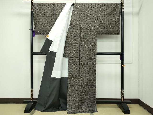 平和屋本店■希少 本場大島紬 龍郷絣 一元絣 興紬工房 証紙付き 逸品 CZAA1839s5