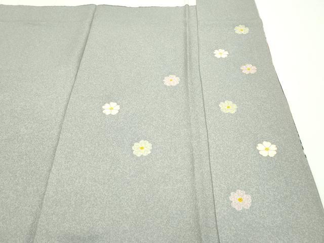 平和屋本店■極上 京友禅の第一人者 松井青々 訪問着 駒刺繍 草花丸文 金銀彩 茶鼠色地 逸品 CZAA1891s5