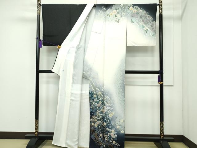 平和屋本店■極上 吉乃一廉 幻の辻が花 訪問着・長襦袢セット 絞り 暈し染め 銀通し地 逸品 CZAA1893s5
