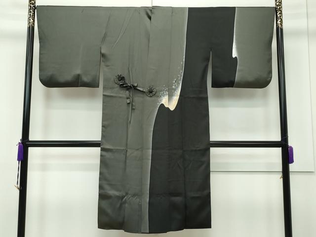 平和屋本店■極上 道中着 ロング丈 四季夢彩 手描き 枝花文 暈し染め 金彩 逸品 CZAA1897s5