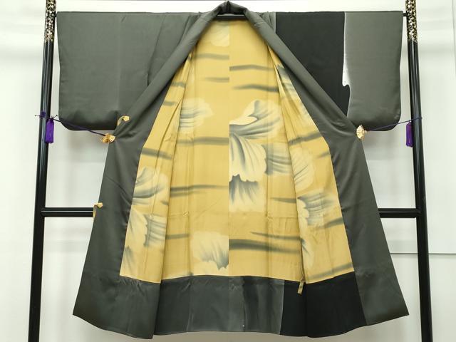 平和屋本店■極上 道中着 ロング丈 四季夢彩 手描き 枝花文 暈し染め 金彩 逸品 CZAA1897s5