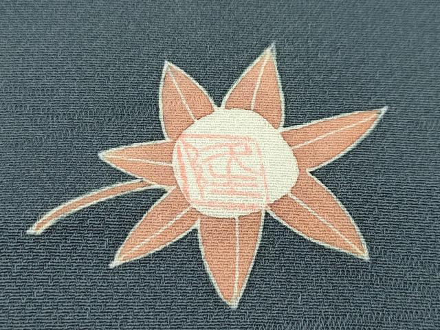 平和屋本店■極上 長羽織 作家物 梟 兎 満月 松 藍墨茶色地 逸品 未使用 CZAA1898s5