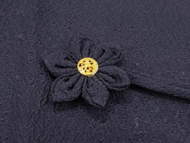 平和屋本店■極上 道中着 ロング丈 刺繍 雪輪兎文 金彩 黒紅色地 逸品 CZAA1900s5