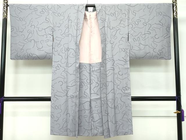 平和屋本店■極上 長羽織 兎 鳩羽鼠色地 逸品 CZAA1902s5