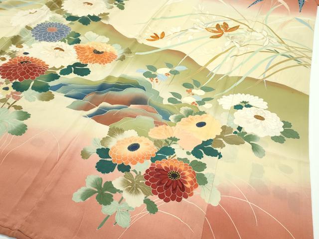 平和屋本店■極上 アンティーク 大正ロマン 振袖 刺繍 飛鶴花松文 金糸 逸品 CZAA1911s5