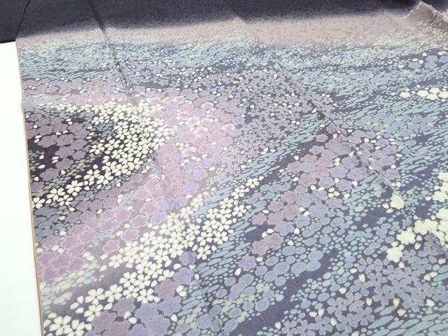 平和屋本店■極上 ブライダルファッションデザイナー・桂由美 訪問着 刺繍 草花文 暈し染め 銀通し地 逸品 CZAA1932s5