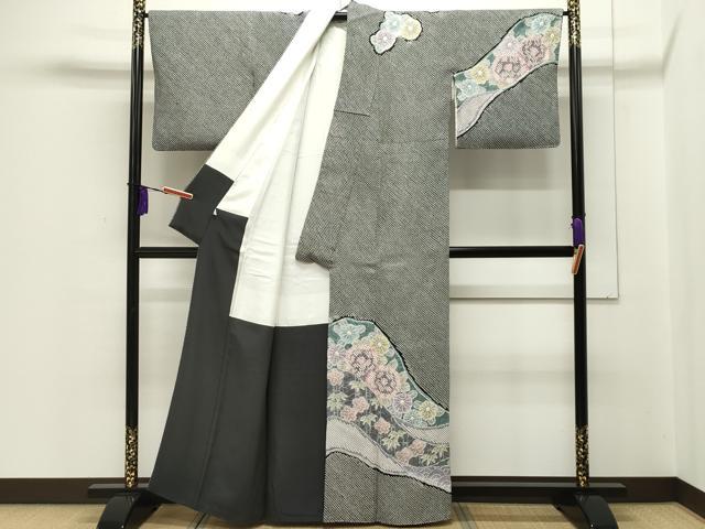 平和屋本店■極上 名門 藤娘きぬたや・総絞り 伊藤卓夫 訪問着 菊笹竹梅文 黒地 逸品 CZAA1938s5