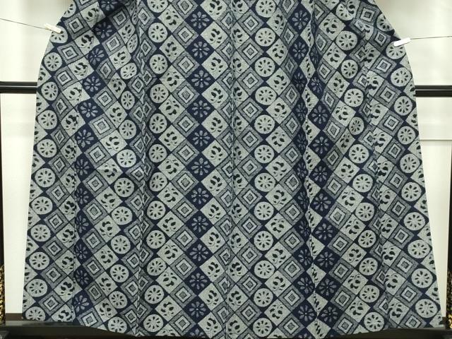 平和屋本店■極上 久留米絣 単衣 菱花丸文 綿 逸品 未使用 CZAA1948s5