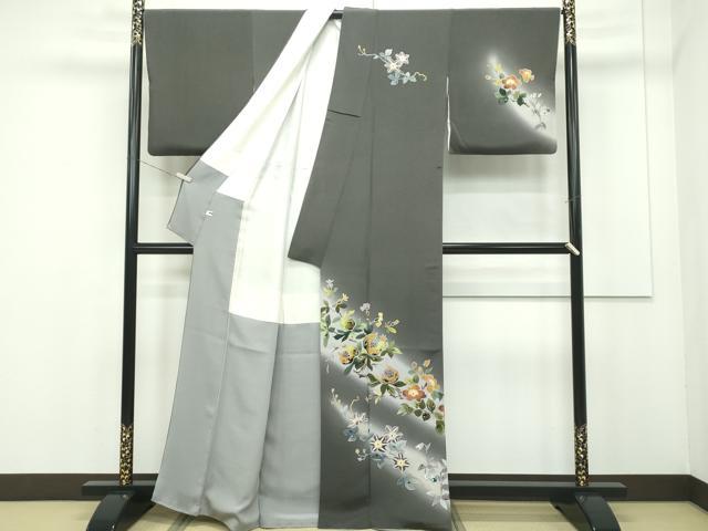 平和屋本店●極上 本加賀友禅作家 木村雨山 訪問着 ザクロ 草花文 暈し染め 逸品 CZAA1960s5