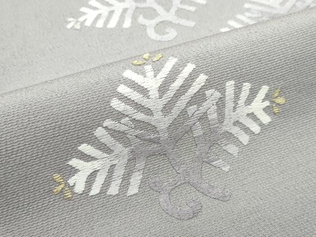 平和屋本店■極上 両面 太鼓柄袋帯 総刺繍 菱松葉 黒地 金銀糸 反端付き 逸品 CZAA1994s5
