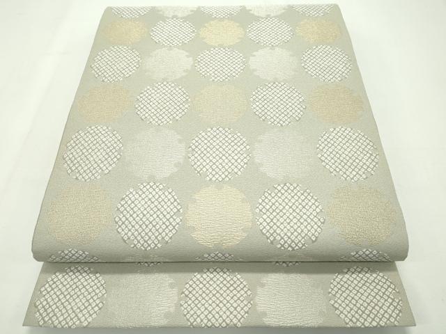 平和屋本店■極上 銀座きしや 六通柄袋帯 雪輪鹿の子文 金銀糸 たとう紙付き 逸品 CZAA2000s5