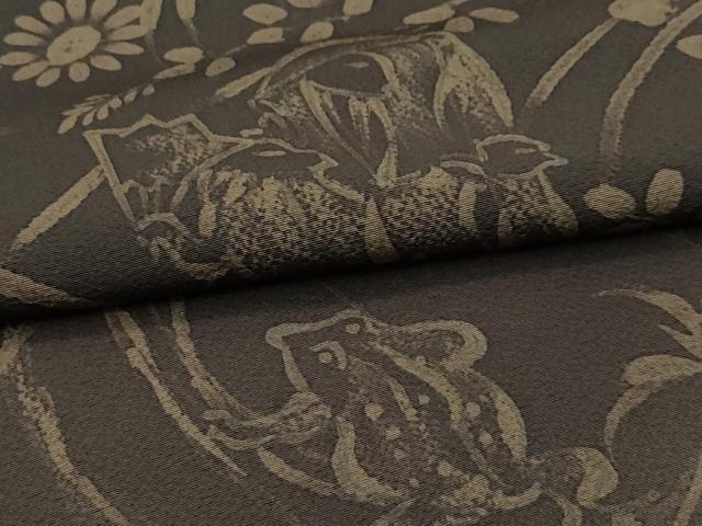 平和屋本店■極上 世界的人形師 辻村寿三郎 ジュサブロー 訪問着 刺繍 鳥獣戯画 暈し染め 赤墨色地 逸品 CZAA2003s5
