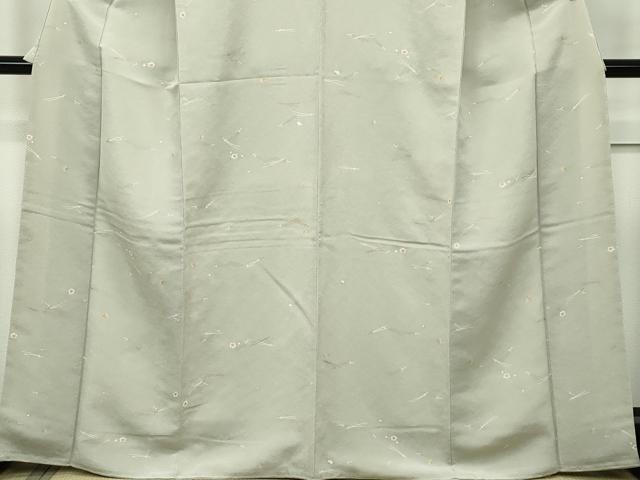 平和屋本店●極上 銀座きしや 小紋 吹寄せ文 金彩 鬼しぼ縮緬 白橡色地 たとう紙付き 逸品 未使用 CZAA2049s5