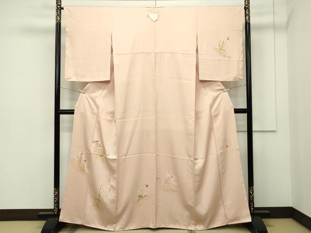 平和屋本店■極上 福田喜三郎の娘 京縫 下司喜三子 訪問着 草花文 金彩 一斤染色地 逸品 CZAA2066s5