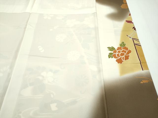平和屋本店■極上 創業460年・千總 振袖 駒刺繍 御所車鴛鴦飛鶴花文 暈し染め 金彩 そごう扱い 反端付 逸品 未使用 CZAA2072s5