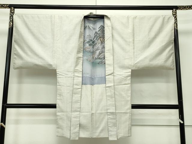 平和屋本店●極上 男性 本場大島紬 白大島 アンサンブル 100亀甲 総詰め 逸品 CZAA4757s6