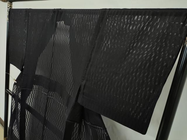 平和屋本店*極上 男性 夏物 色無地 紋紗 黒紅色 逸品 CZAA2078s5