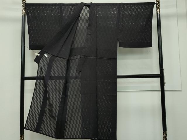 平和屋本店*極上 男性 夏物 色無地 紋紗 黒紅色 逸品 CZAA2078s5