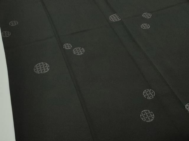 平和屋着物■極上 男性 小紋 単衣 北斎模様 黒地 逸品 CZAA3096s5