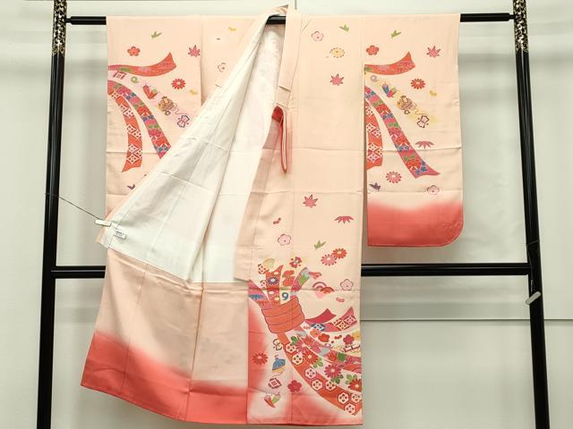 平和屋本店■極上 七五三 女の子 7歳 祝着 作家物 束ね熨斗宝尽くし花文 逸品 未使用 CZAA2080s5