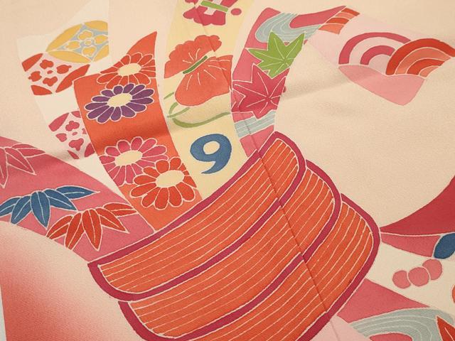 平和屋本店■極上 七五三 女の子 7歳 祝着 作家物 束ね熨斗宝尽くし花文 逸品 未使用 CZAA2080s5