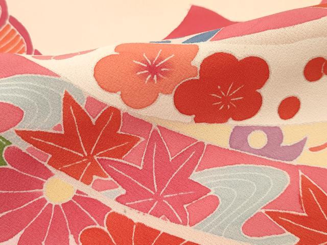 平和屋本店■極上 七五三 女の子 7歳 祝着 作家物 束ね熨斗宝尽くし花文 逸品 未使用 CZAA2080s5