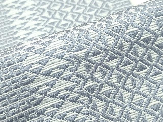 平和屋本店●極上 男性 両面 角帯 菱吉祥文 市松文様 逸品 未使用 CZAA2082s5