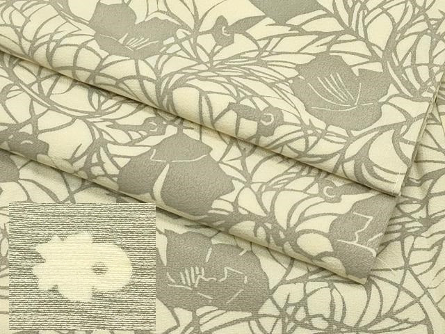 平和屋本店■希少 染織作家 渋紙型 渋谷和子 小紋 枝花文 反端付き 逸品 未使用 CZAA2202s5