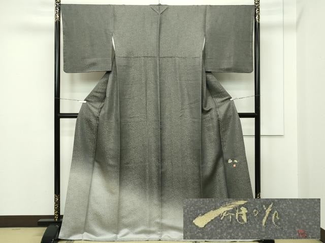 平和屋本店●最高級 久保田一竹 幻の辻が花 色留訪問着 暈し染め 金通し地 反端付き 逸品 CZAA2203s5